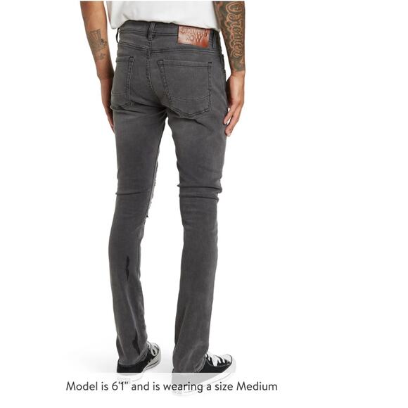 Strivers Row Tupelo Distressed Jeans Black Destroyed Knees - Picture 11 of 11